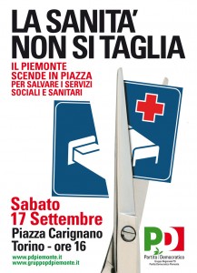 Vieni in Pullman con il PD alla manifestazione regionale contro i tagli alla sanità e ai servizi sociali. Torino sabato 17 settembre.