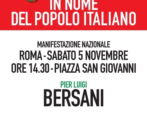 Manifestazione nazionale del PD. Il 5 novembre tutti a Roma.