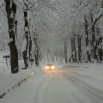 strada con neve