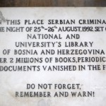 sarajevo biblioteca lapide guerra