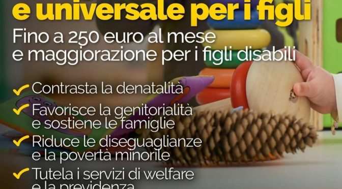 Assegno unico e universale per i figli. Uno strumento importante per sostenere le famiglie anche nel VCO