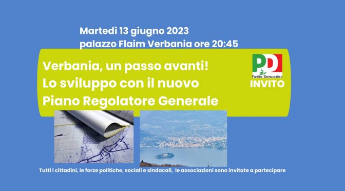 Incontro: lo sviluppo con il nuovo Piano Regolatore Generale di Verbania.